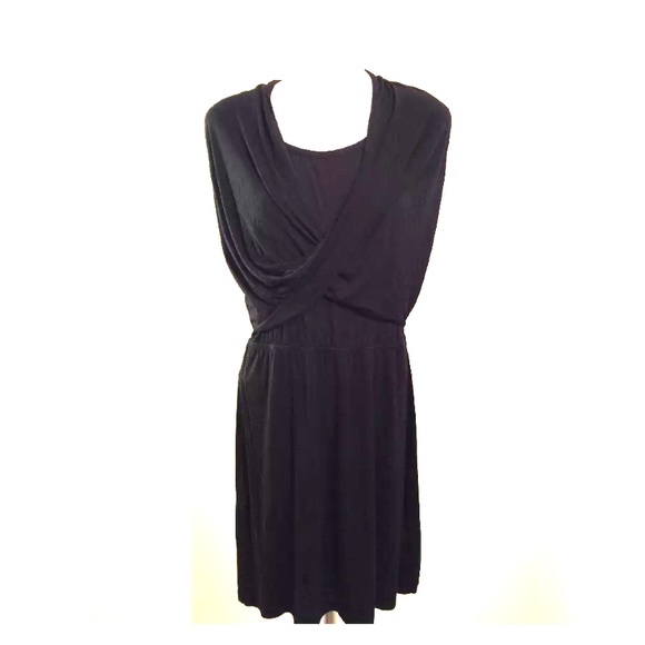 black dress with white top underneath